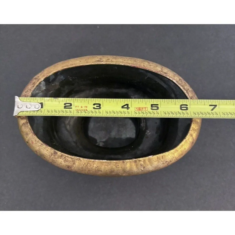 Vintage Small Gold Oval Planter
